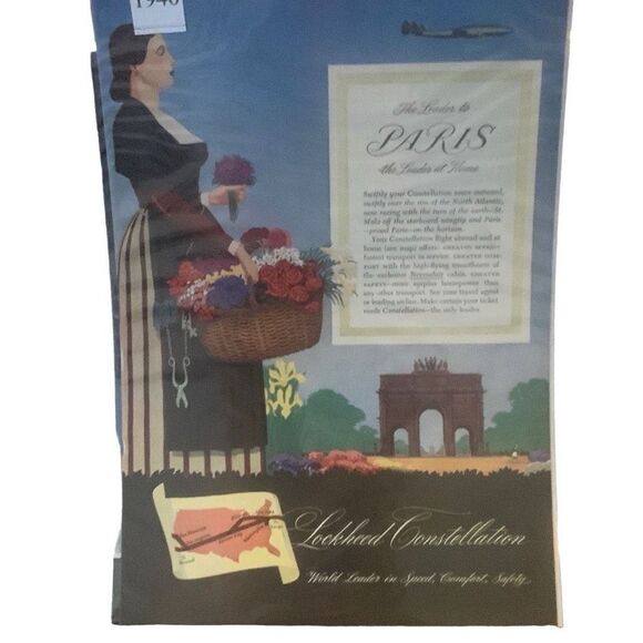 Vintage 1946 Lockheed Constellation The Leader to Paris Ad Advertisement - Picture 2 of 4